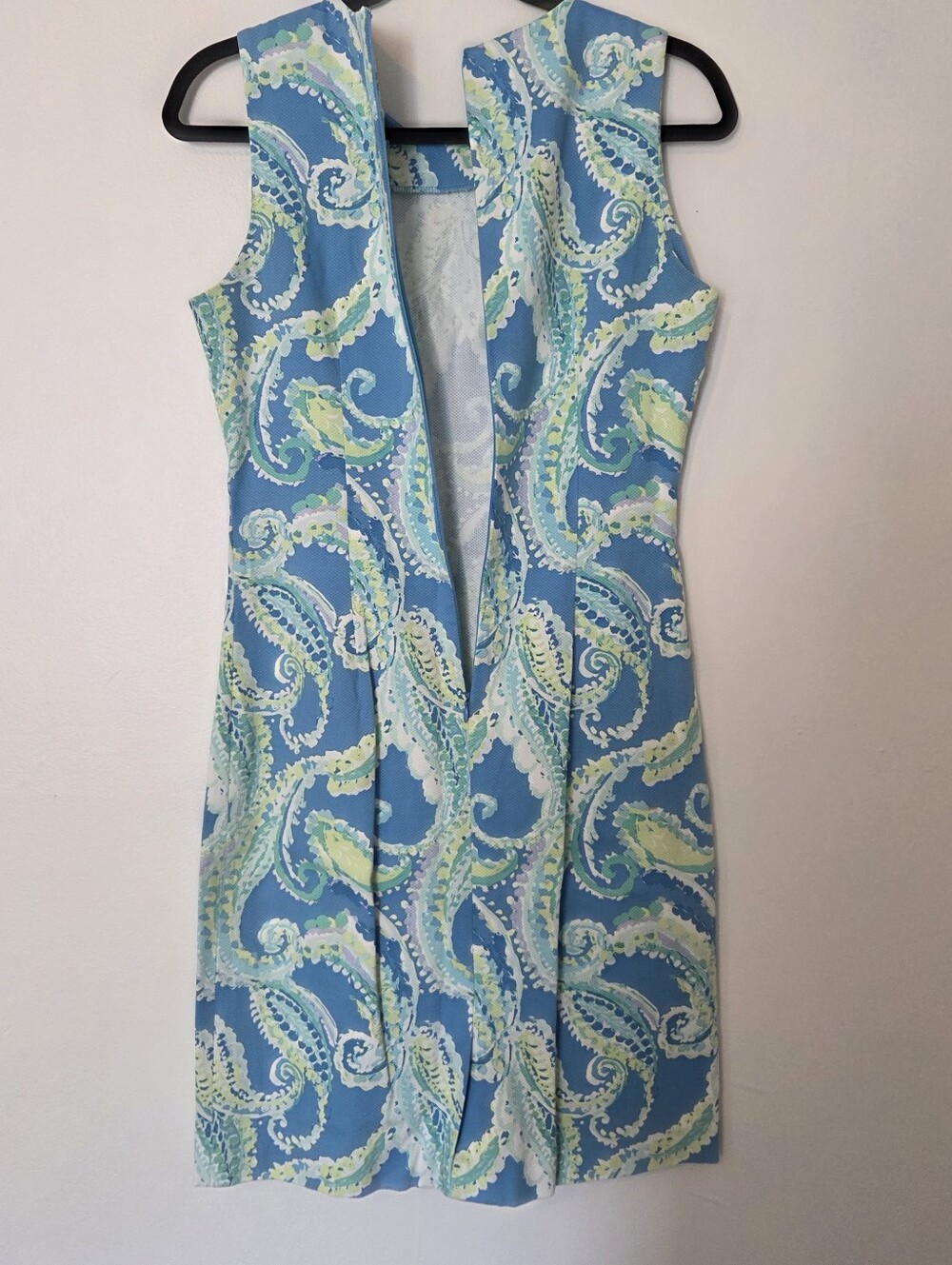 J. Mclaughlin Sleeveless Blue Paisley Print Shift Dress Size 4 - Picture 3 of 9